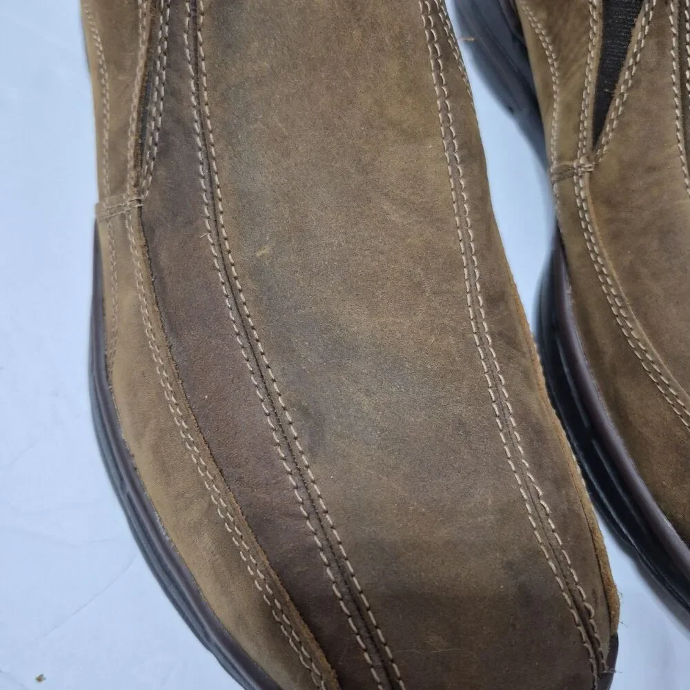 Skechers Relaxed Fit Glides Docklands 64503 Men’s Size 12 Brown Leather Loafers